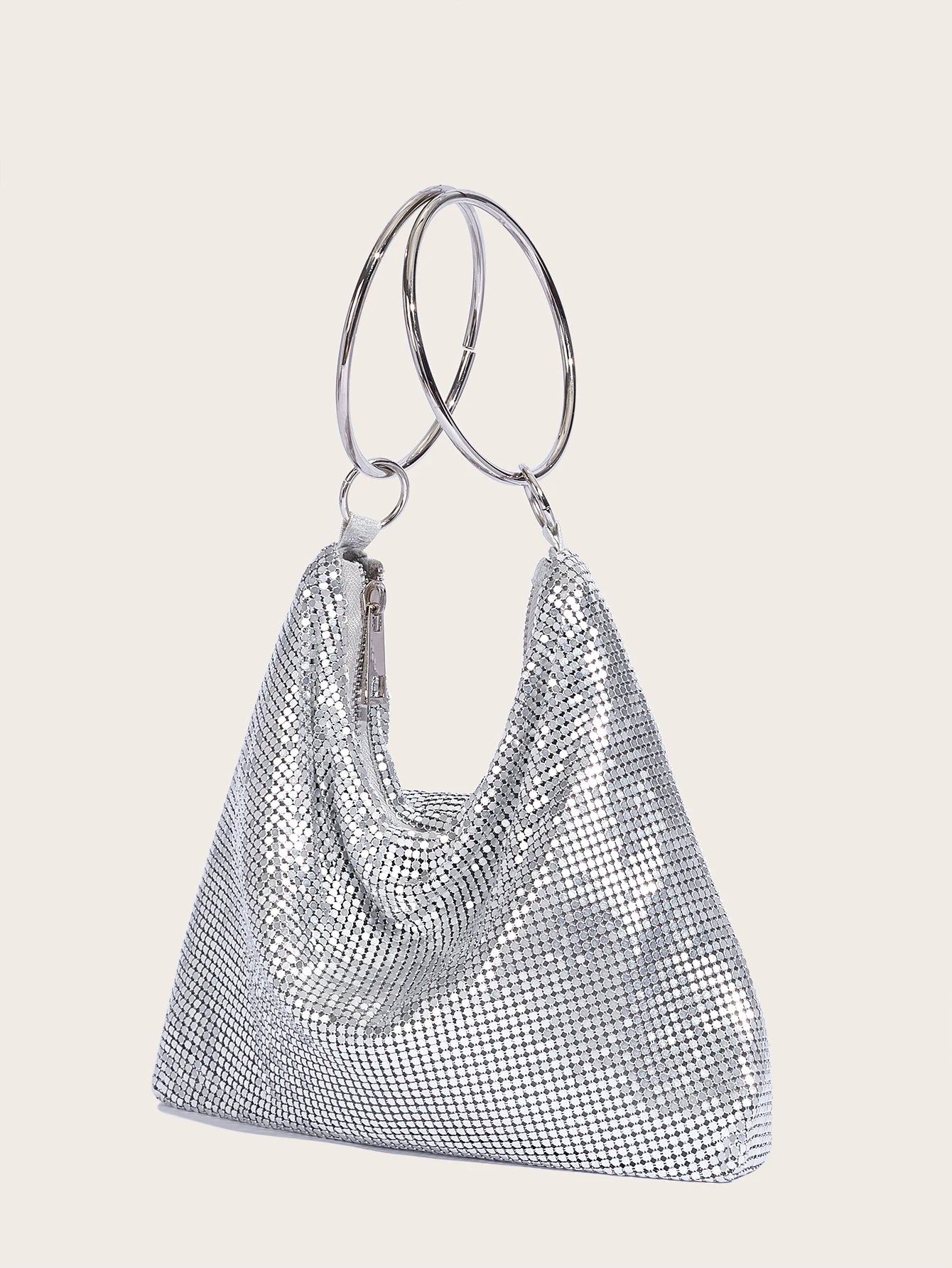 2024 Fashion Evening Bag Party Handbag for Women Large Capacity Gold Bag Aluminum Sheet Purse