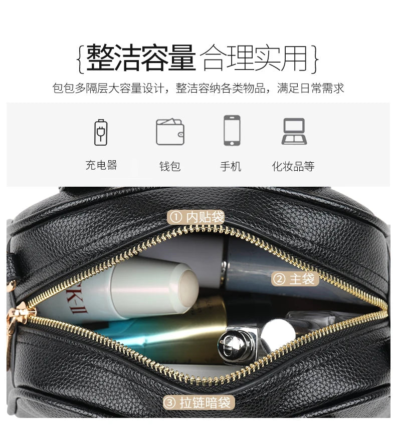 Luxury PU Leather Small Crossbody Bag Women’s Simple Handbag Versatile Shoulder Bag for Daily Use