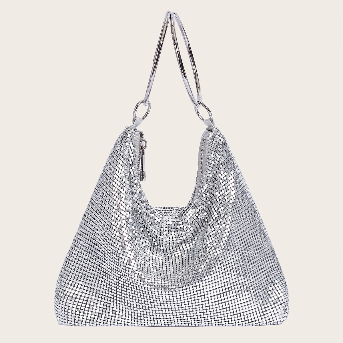 2024 Fashion Evening Bag Party Handbag for Women Large Capacity Gold Bag Aluminum Sheet Purse