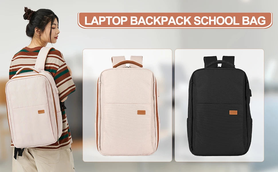 Laptop Backpack for Women, Large Travel Backpack Airline Approved with Luggage Strap, Water Resistant College Work Bag for Men