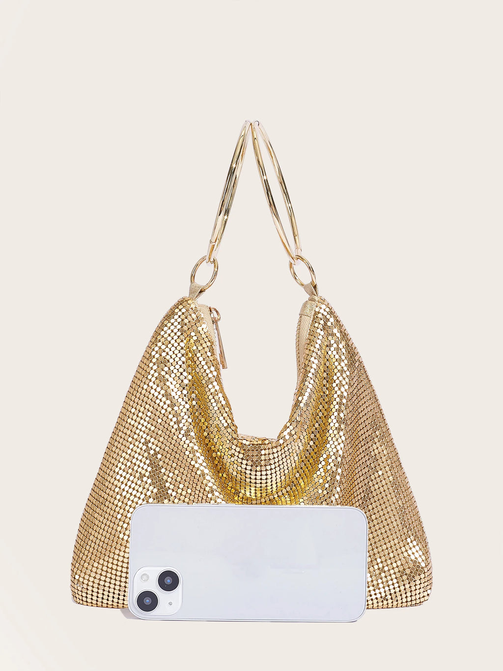 2024 Fashion Evening Bag Party Handbag for Women Large Capacity Gold Bag Aluminum Sheet Purse