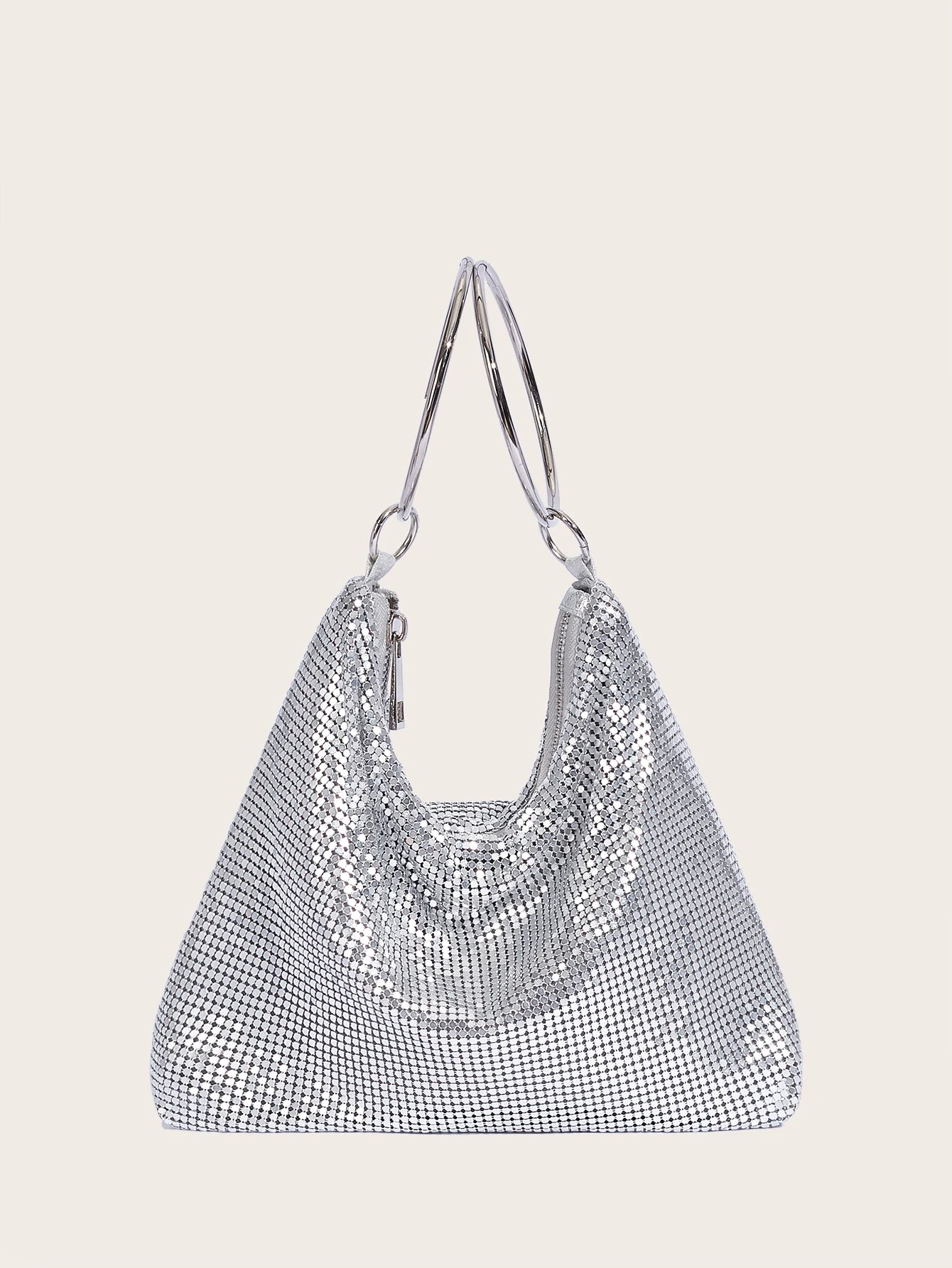 2024 Fashion Evening Bag Party Handbag for Women Large Capacity Gold Bag Aluminum Sheet Purse