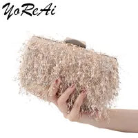 Soft Beaded Women Evening  Bags Cover Open Style Lady Wedding  Bridal Bridesmaid Handbags Purse Bag For New Year Gift Clutch