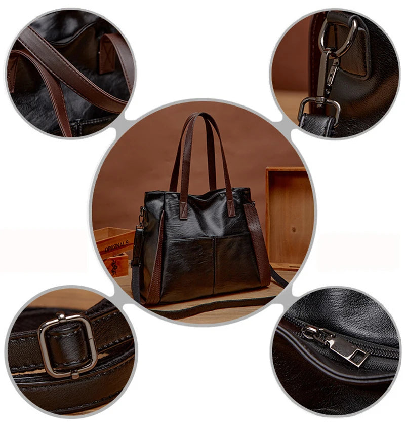 Luxury Design Handbags Women PU Leather Top-handle Crossbody Bags Female Shoulder Bag Large Capacity Shopper Totes bolso mujer