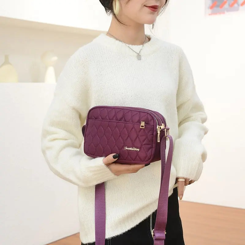 Women Nylon Handbags Messenger Bag Washed Tote Lightweight Waterproof Shoulder Bags Fashion Zipper Crossbody Bag Purse