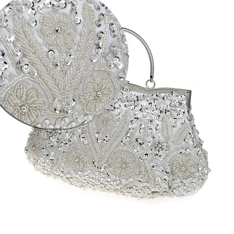 New Fashion Retro Women Evening Bags Beaded Ladies Clutch Purse Shoulder Chain Wedding Party Handbags Bags Purses and Handbags