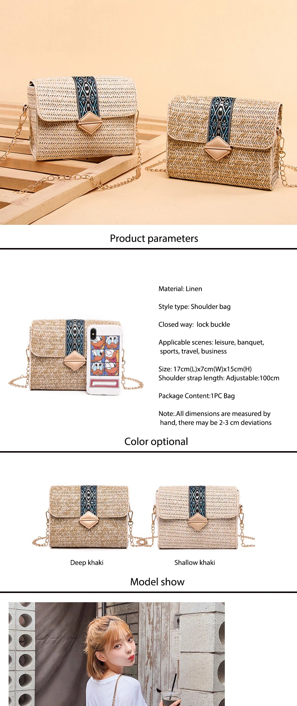 Clutch Crossbody bag Square Straw Bags Women Fashion Rattan Messenger Bag Handbag bolsas sacos соломенная сумка
