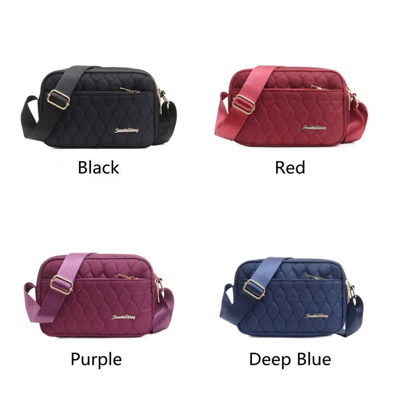 Women Nylon Handbags Messenger Bag Washed Tote Lightweight Waterproof Shoulder Bags Fashion Zipper Crossbody Bag Purse