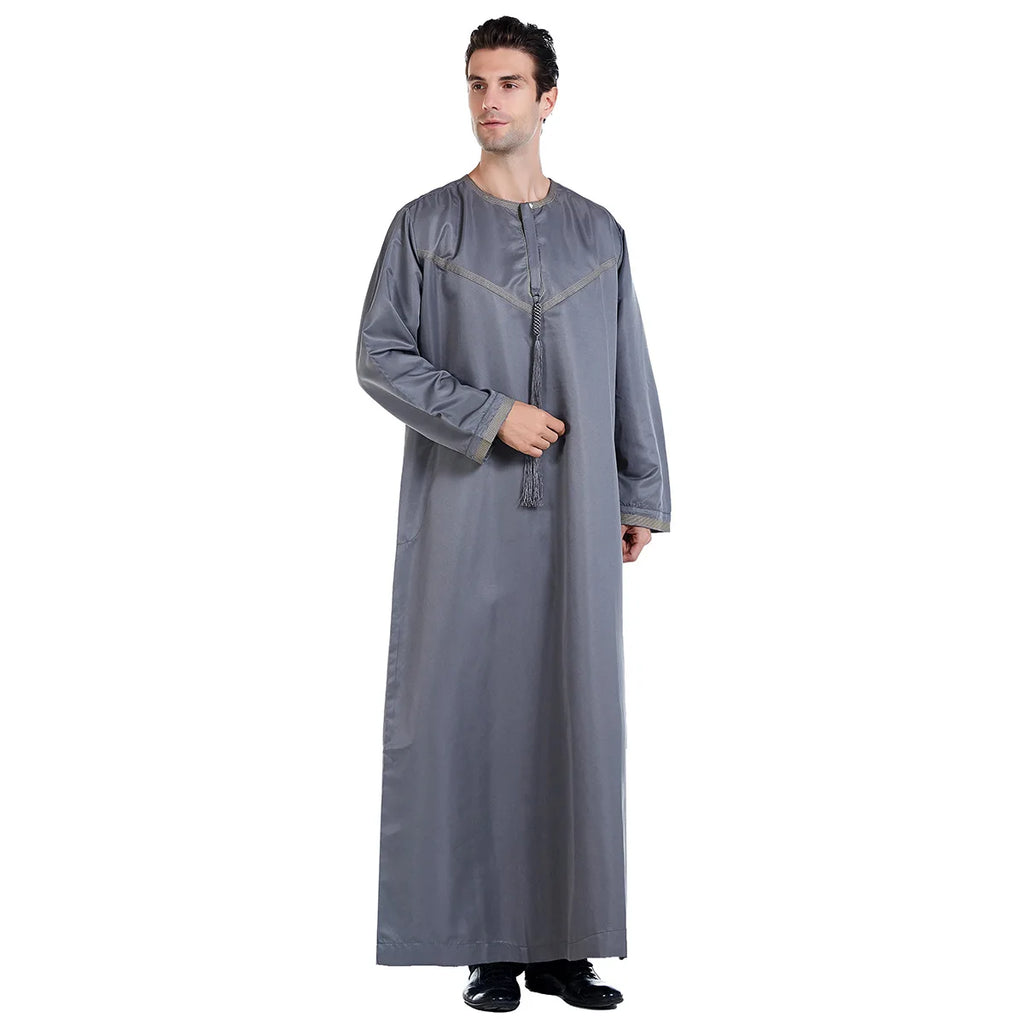 Muslim Men Abaya Robes Arab Middle Eastern Jubba Thobe Islam Clothing Kaftan Dress  Saudi Caftan