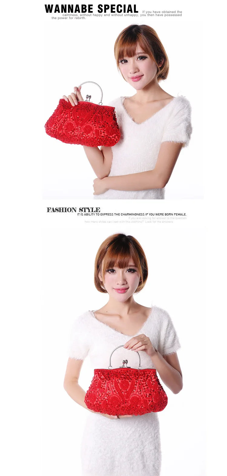 New Fashion Retro Women Evening Bags Beaded Ladies Clutch Purse Shoulder Chain Wedding Party Handbags Bags Purses and Handbags