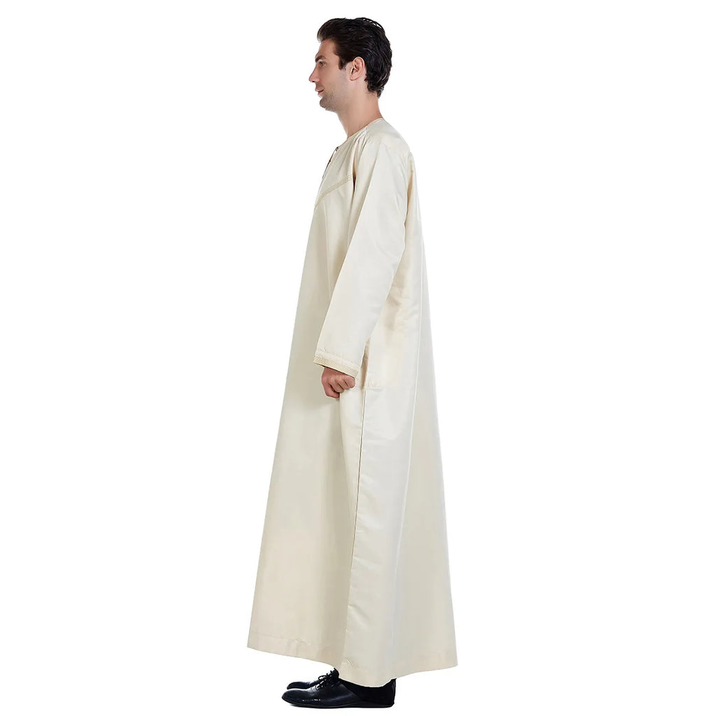 Muslim Men Abaya Robes Arab Middle Eastern Jubba Thobe Islam Clothing Kaftan Dress  Saudi Caftan