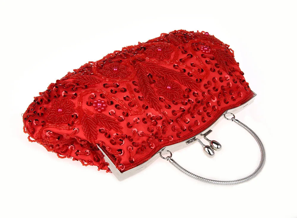 New Fashion Retro Women Evening Bags Beaded Ladies Clutch Purse Shoulder Chain Wedding Party Handbags Bags Purses and Handbags