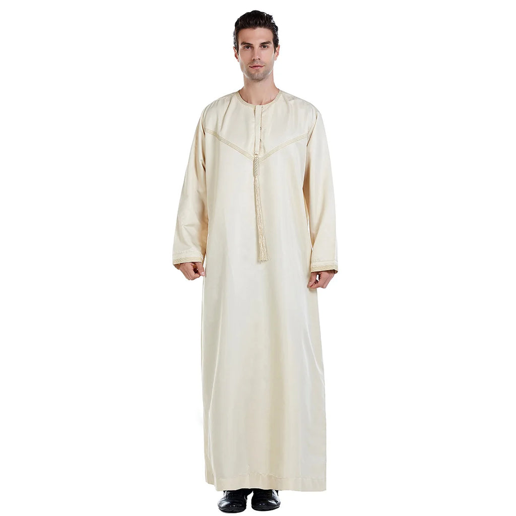 Muslim Men Abaya Robes Arab Middle Eastern Jubba Thobe Islam Clothing Kaftan Dress  Saudi Caftan