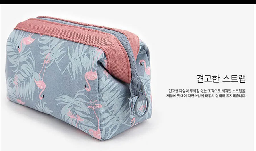 New Fashion Cosmetic Bag Women Waterproof Flamingo Makeup Bags Travel Organizer Toiletry Kits Portable Makeup Bags Beautician