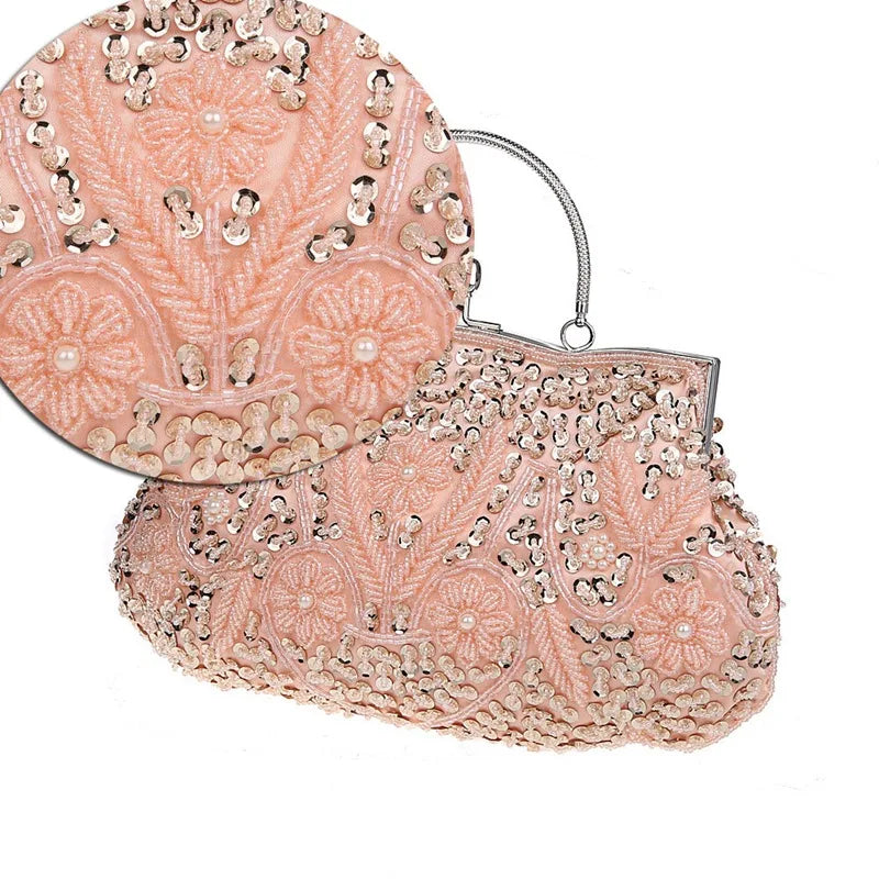 New Fashion Retro Women Evening Bags Beaded Ladies Clutch Purse Shoulder Chain Wedding Party Handbags Bags Purses and Handbags