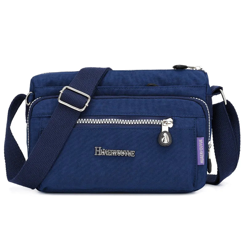 Women Nylon Handbags Messenger Bag Washed Tote Lightweight Waterproof Shoulder Bags Fashion Zipper Crossbody Bag Purse