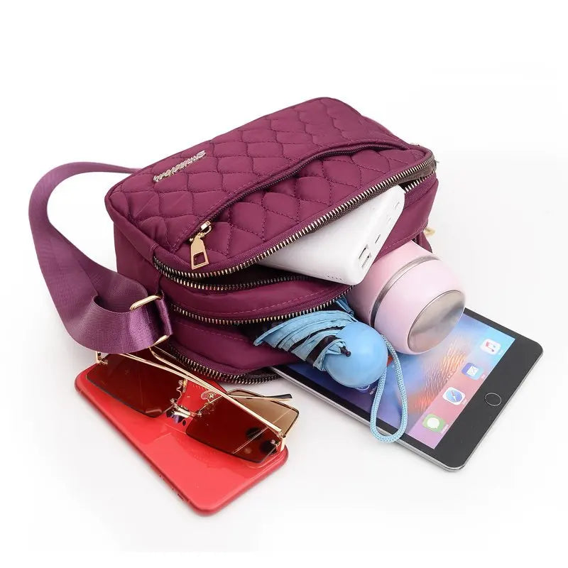 Women Nylon Handbags Messenger Bag Washed Tote Lightweight Waterproof Shoulder Bags Fashion Zipper Crossbody Bag Purse