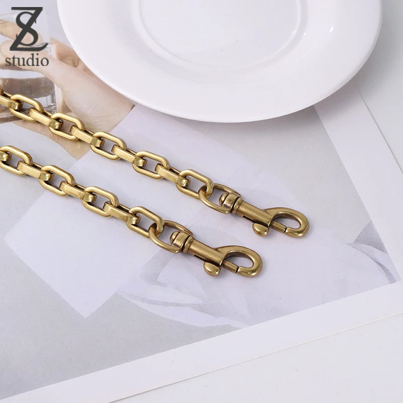 Luxury Design   Saddle bag Luxury  Shoulder Straps replaces Cross-arm Shoulder Copper Color Lightweight Chain