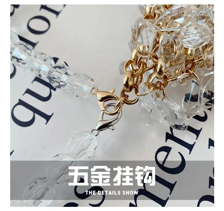 Evening Clutch Bags 2020 New Beaded Small Purses Women's Wallet Trendy Texture Transparent One-shoulder Messenger Bag Handmade