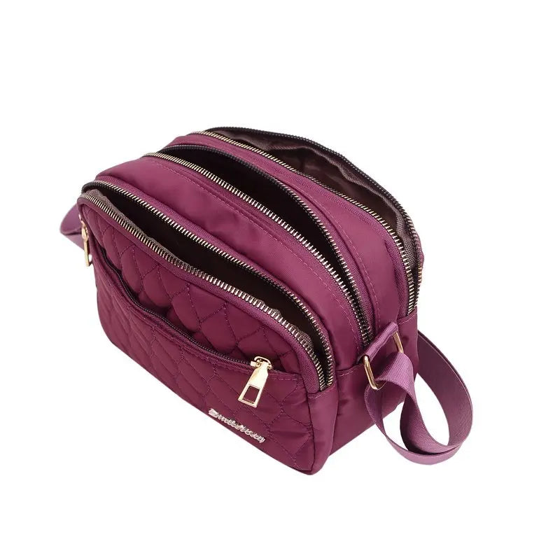 Women Nylon Handbags Messenger Bag Washed Tote Lightweight Waterproof Shoulder Bags Fashion Zipper Crossbody Bag Purse