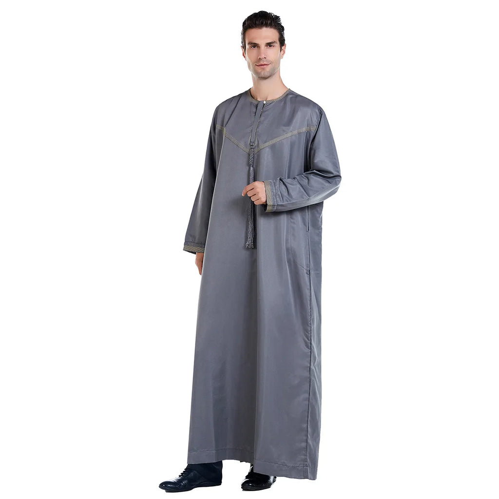 Muslim Men Abaya Robes Arab Middle Eastern Jubba Thobe Islam Clothing Kaftan Dress  Saudi Caftan