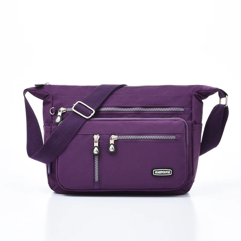 Women Nylon Handbags Messenger Bag Washed Tote Lightweight Waterproof Shoulder Bags Fashion Zipper Crossbody Bag Purse