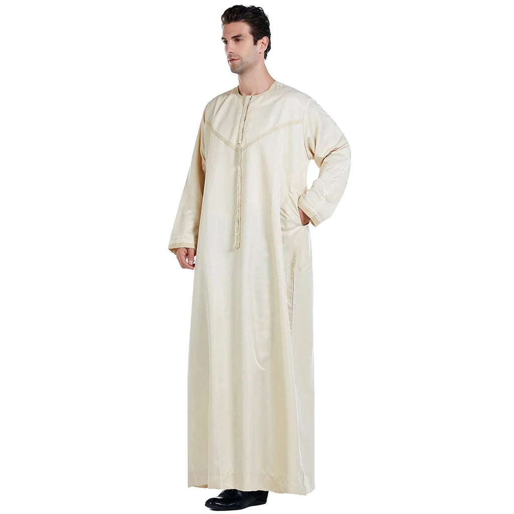 Muslim Men Abaya Robes Arab Middle Eastern Jubba Thobe Islam Clothing Kaftan Dress  Saudi Caftan