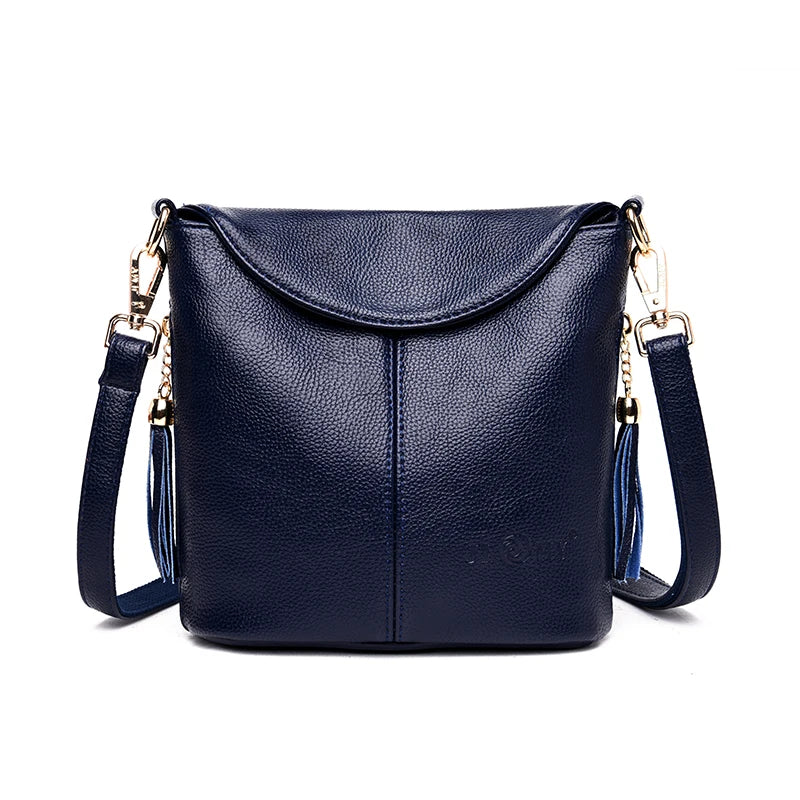 Women Messenger Bags Tassel Portable Genuine Leather Crossbody Bag Female Fashion Shoulder Bags For Women Clutch Small Handbags