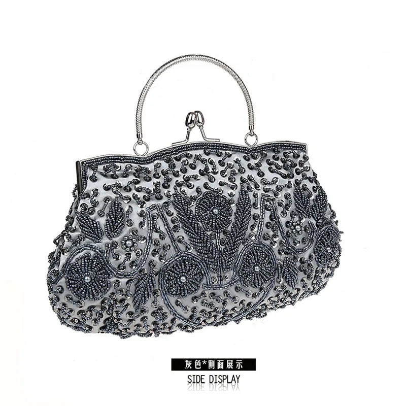 New Fashion Retro Women Evening Bags Beaded Ladies Clutch Purse Shoulder Chain Wedding Party Handbags Bags Purses and Handbags
