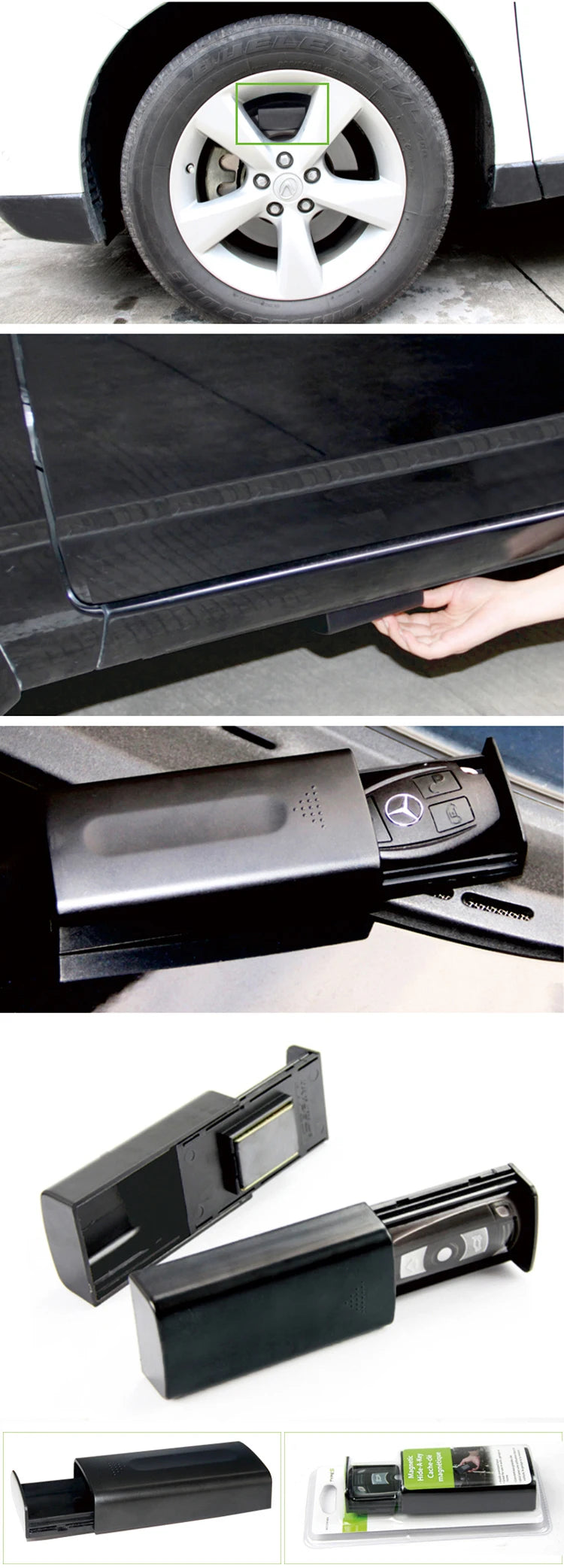 New Car Key Holder Hidden Storage Secret Creative Magnetic Black Safe Box For Home Office Car Truck Caravan Outdoor Stash