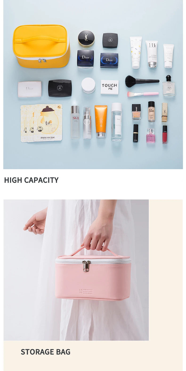 Women's Cosmetic Bag Make Up Organizer Travel Make Up Necessaries Organizer Zipper Makeup Case Pouch Toiletry Kit Bags