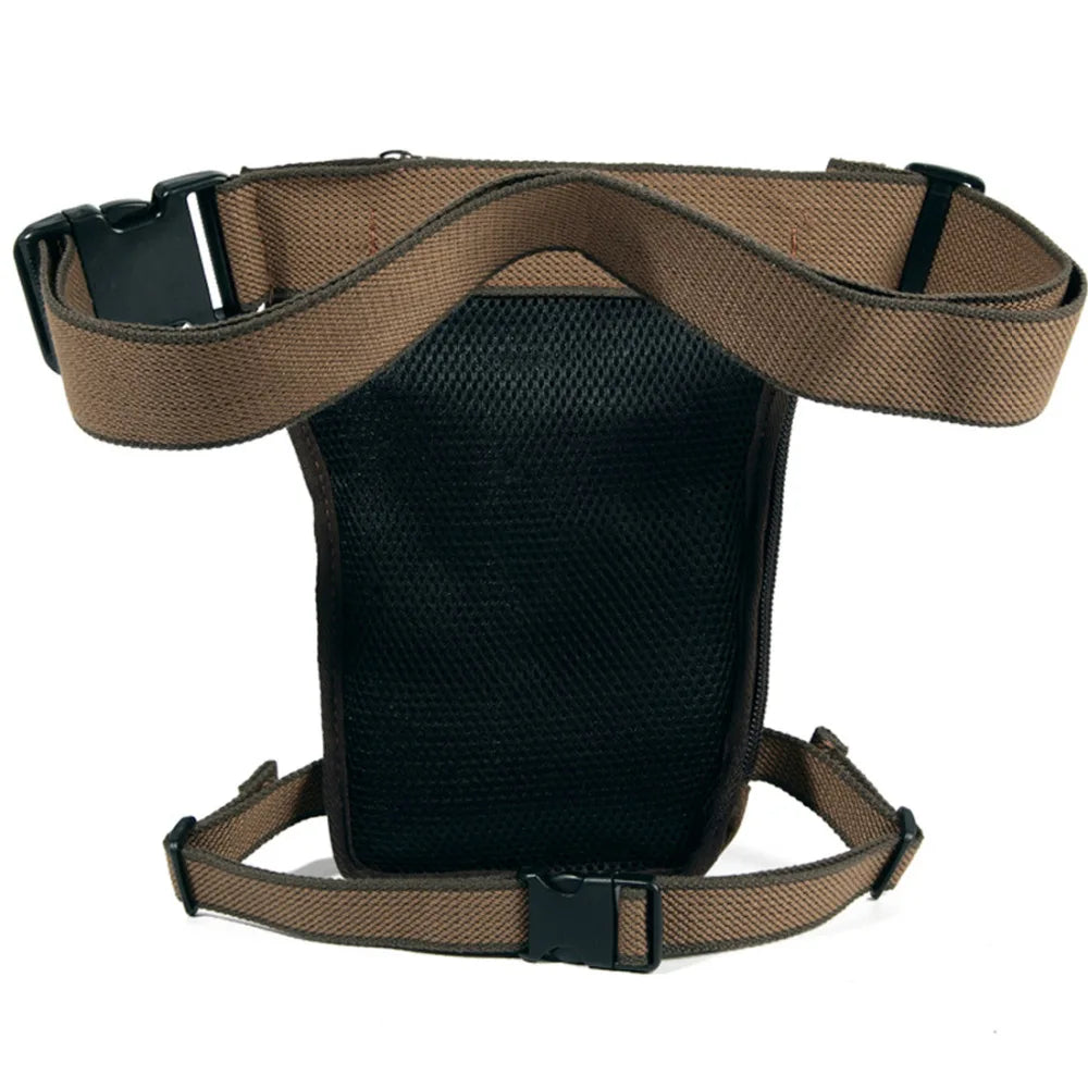 Men's Canvas Drop Leg Bag Motorcycle Multi-purpose Messenger Shoulder Bag High Quality Belt Hip Bum Waist Fanny Pack for Camping