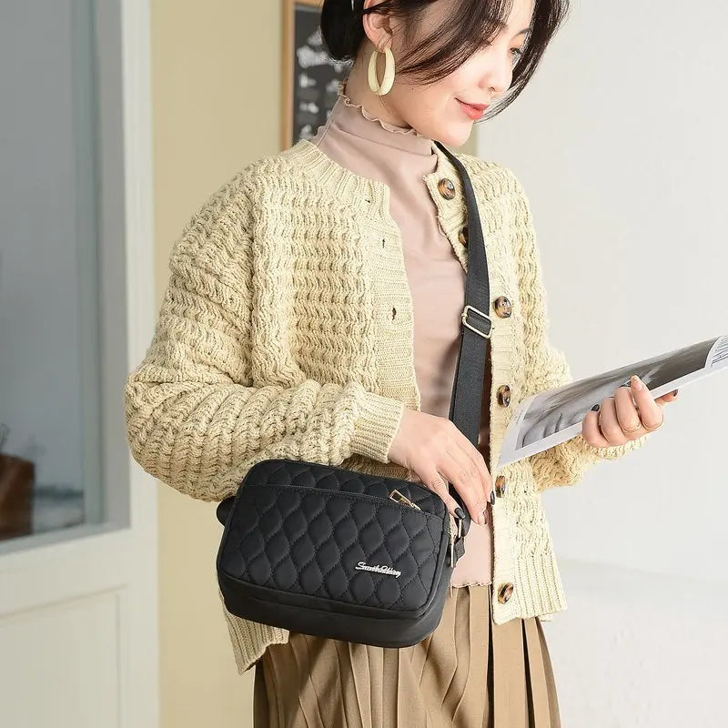 Women Nylon Handbags Messenger Bag Washed Tote Lightweight Waterproof Shoulder Bags Fashion Zipper Crossbody Bag Purse