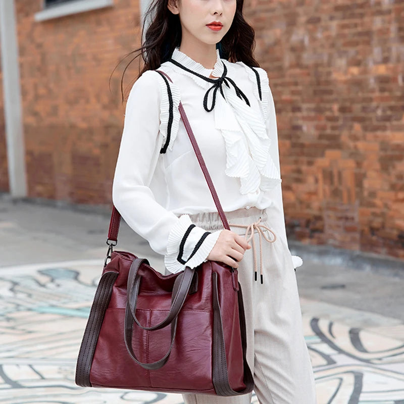 Luxury Design Handbags Women PU Leather Top-handle Crossbody Bags Female Shoulder Bag Large Capacity Shopper Totes bolso mujer