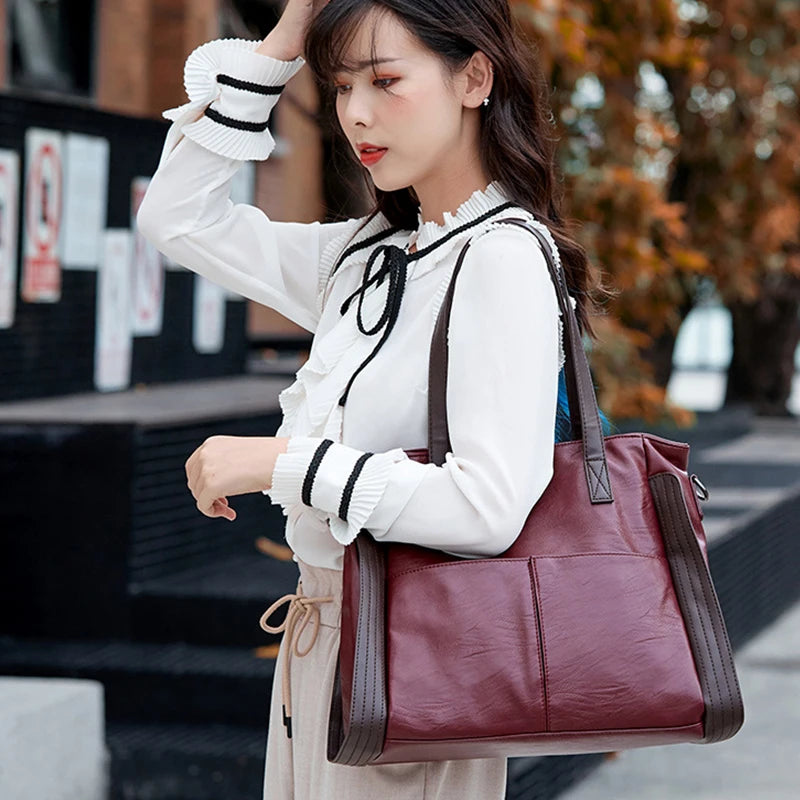 Luxury Design Handbags Women PU Leather Top-handle Crossbody Bags Female Shoulder Bag Large Capacity Shopper Totes bolso mujer