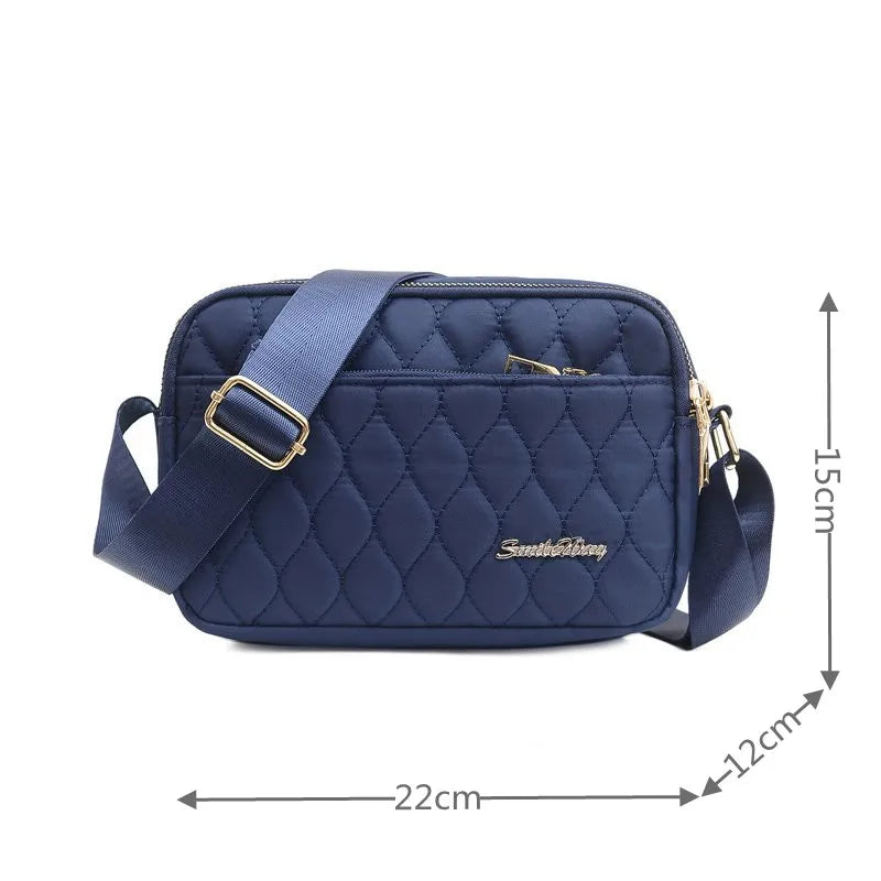 Women Nylon Handbags Messenger Bag Washed Tote Lightweight Waterproof Shoulder Bags Fashion Zipper Crossbody Bag Purse