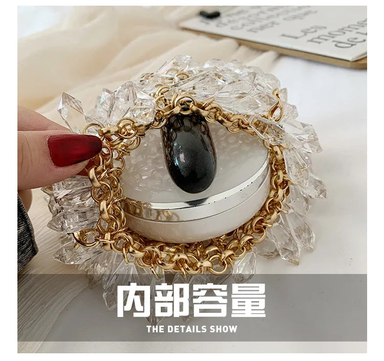 Evening Clutch Bags 2020 New Beaded Small Purses Women's Wallet Trendy Texture Transparent One-shoulder Messenger Bag Handmade