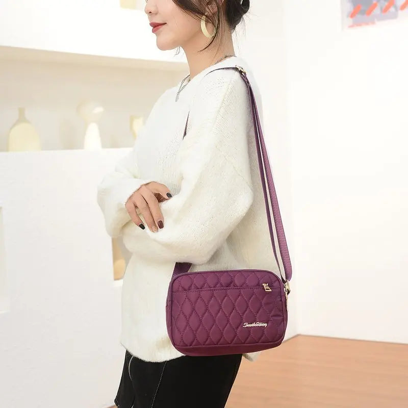 Women Nylon Handbags Messenger Bag Washed Tote Lightweight Waterproof Shoulder Bags Fashion Zipper Crossbody Bag Purse