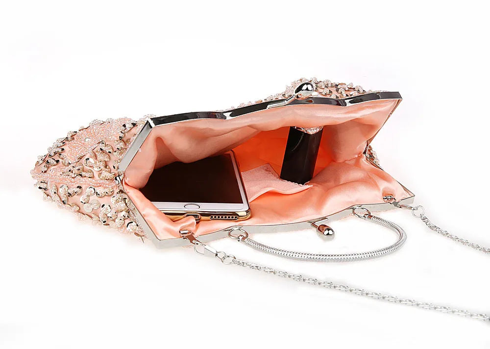 New Fashion Retro Women Evening Bags Beaded Ladies Clutch Purse Shoulder Chain Wedding Party Handbags Bags Purses and Handbags