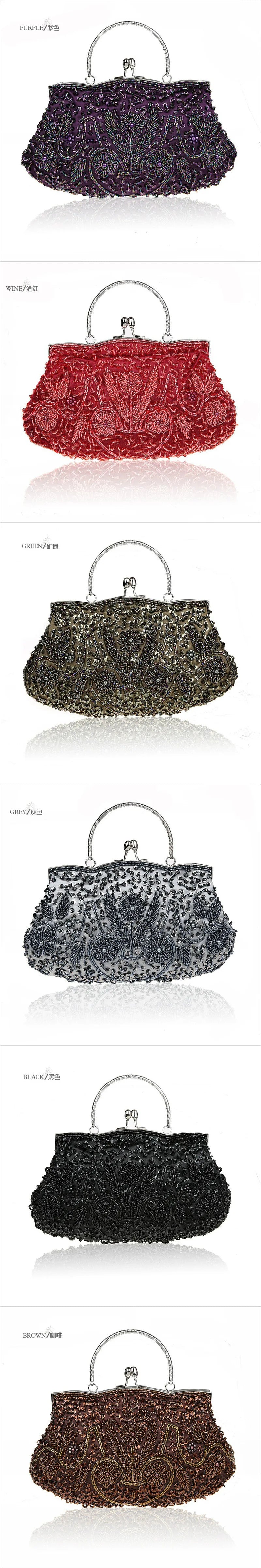 New Fashion Retro Women Evening Bags Beaded Ladies Clutch Purse Shoulder Chain Wedding Party Handbags Bags Purses and Handbags