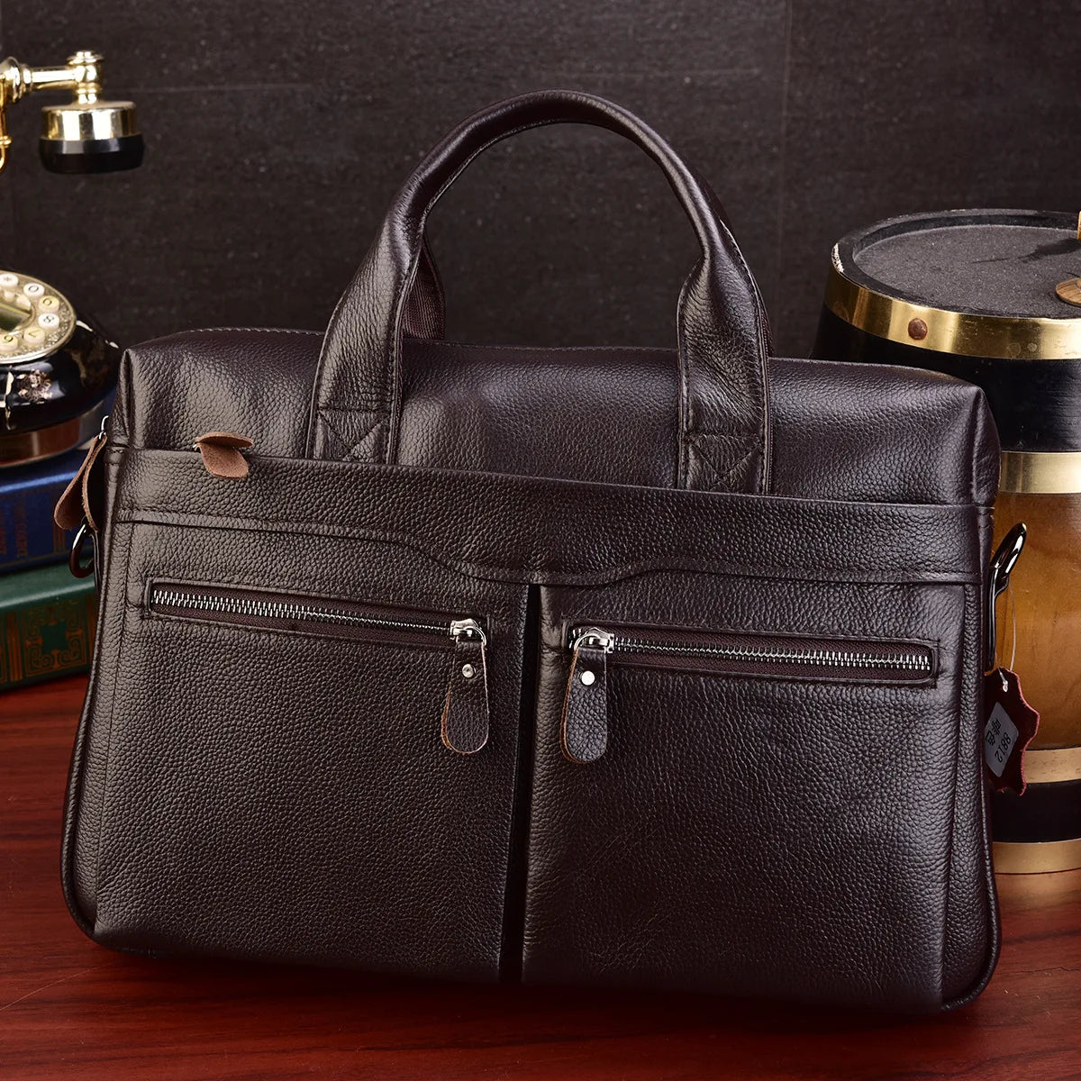 Business Laptop Bag Men Genuine Leather Handbags Male Leather Travel Briefcases Men High Quality Cowhide Leather Messenger Bags