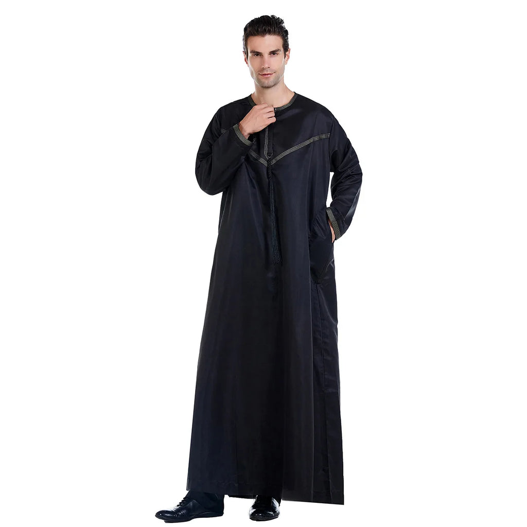 Muslim Men Abaya Robes Arab Middle Eastern Jubba Thobe Islam Clothing Kaftan Dress  Saudi Caftan