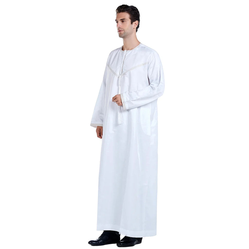 Muslim Men Abaya Robes Arab Middle Eastern Jubba Thobe Islam Clothing Kaftan Dress  Saudi Caftan