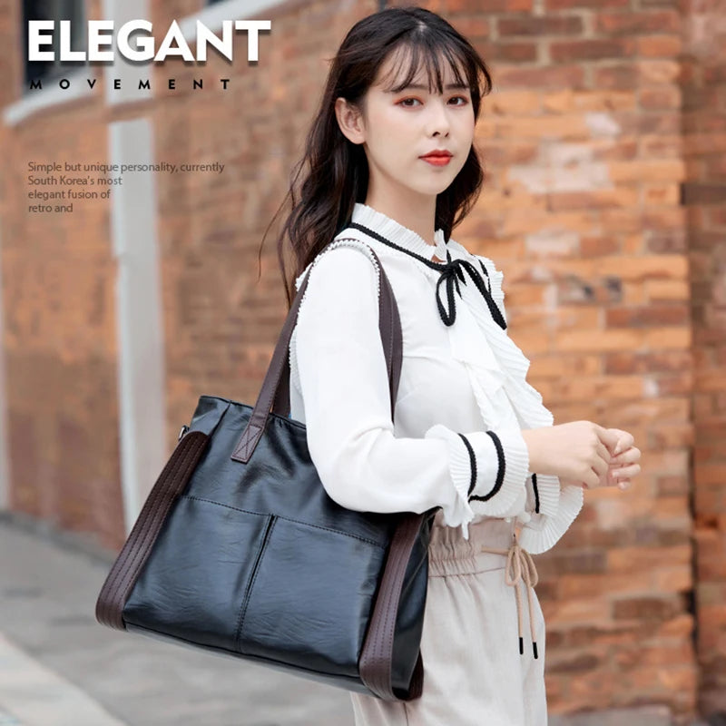 Luxury Design Handbags Women PU Leather Top-handle Crossbody Bags Female Shoulder Bag Large Capacity Shopper Totes bolso mujer