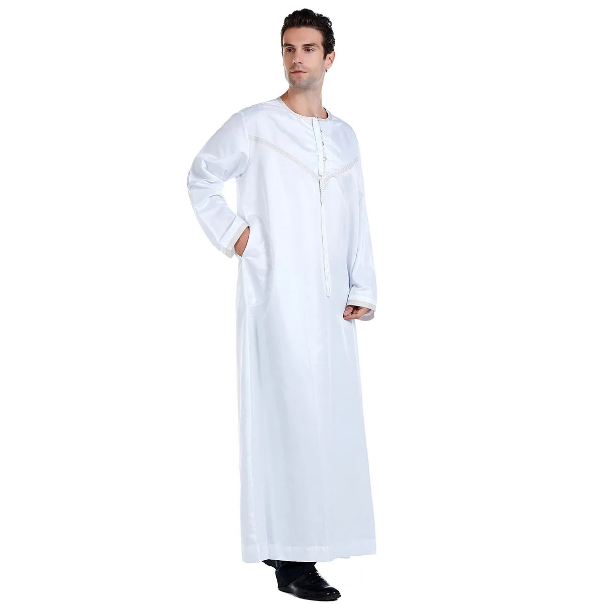Muslim Men Abaya Robes Arab Middle Eastern Jubba Thobe Islam Clothing Kaftan Dress  Saudi Caftan