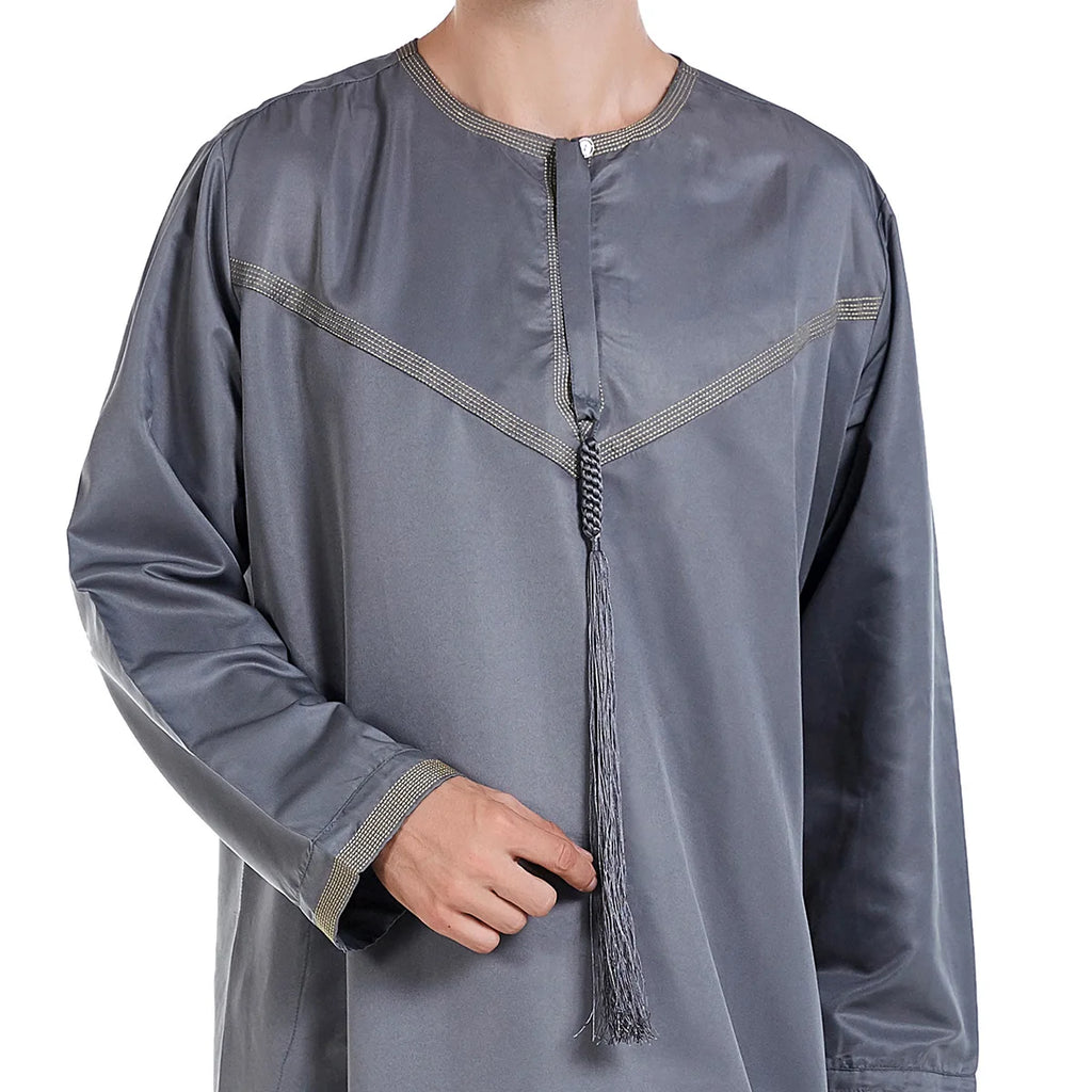 Muslim Men Abaya Robes Arab Middle Eastern Jubba Thobe Islam Clothing Kaftan Dress  Saudi Caftan