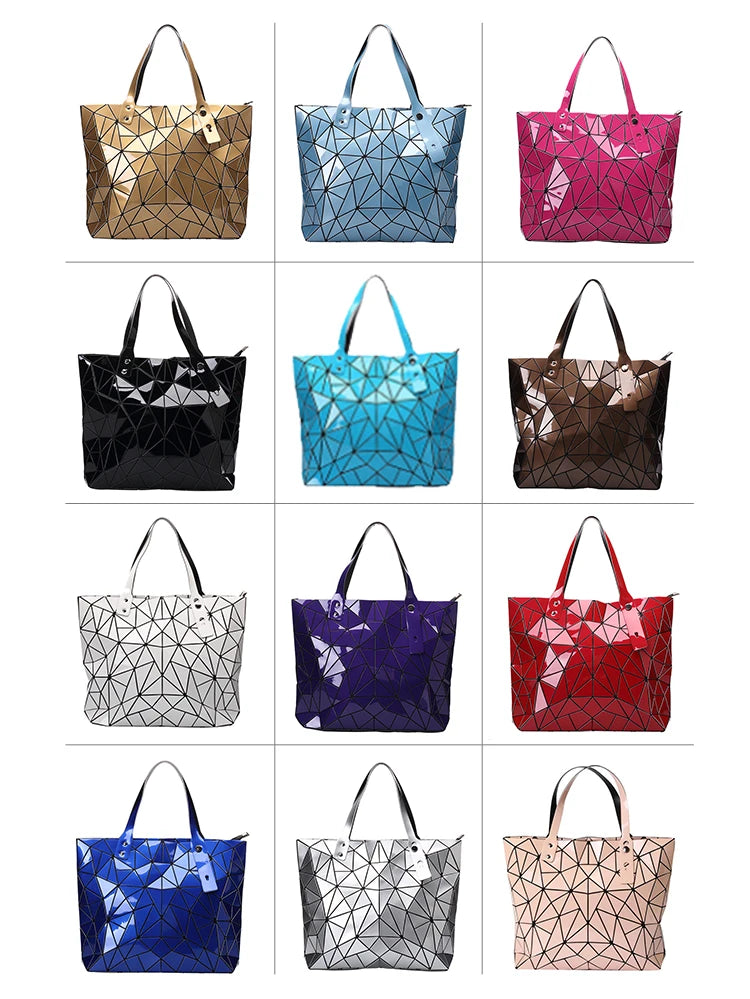 new luxury handbags women bags designer Beach Large tote Hologram Shoulder Bag sac a main Geometric bag bolsa feminina Silver