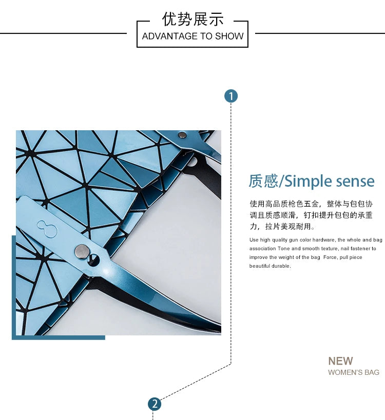 new luxury handbags women bags designer Beach Large tote Hologram Shoulder Bag sac a main Geometric bag bolsa feminina Silver