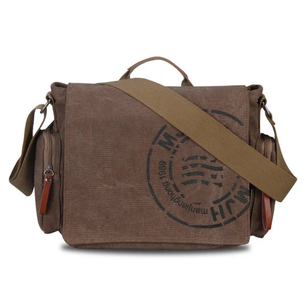 Men's Messenger Bags Canvas Shoulder Hand Bag Fashion Men Business Vintage Crossbody Bag Printing Travel Handbag High Quality
