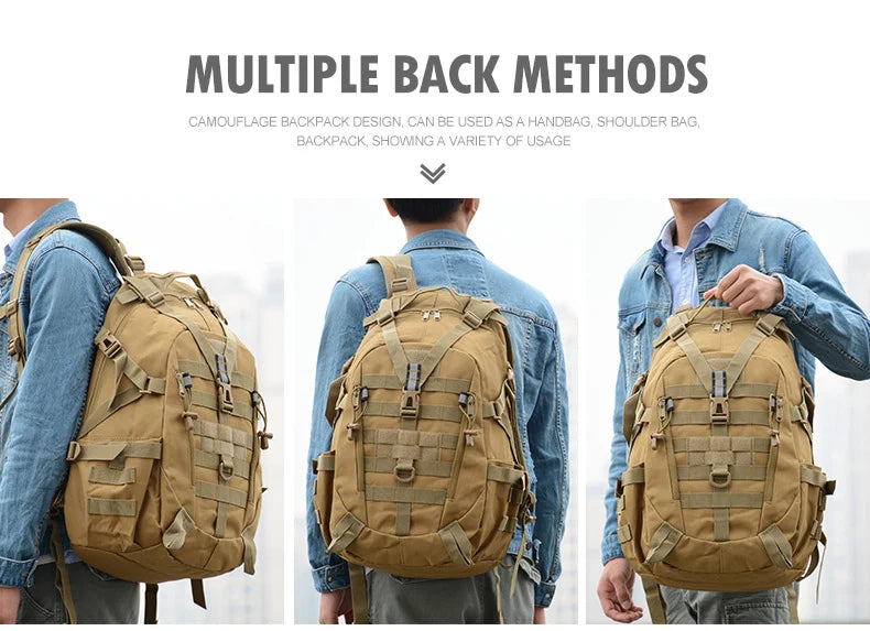 Camping Backpack Men's Bag Travel Bags Tactical Molle Climbing Rucksack Hiking Outdoor Reflective Shoulder Fishing Laptop Bag